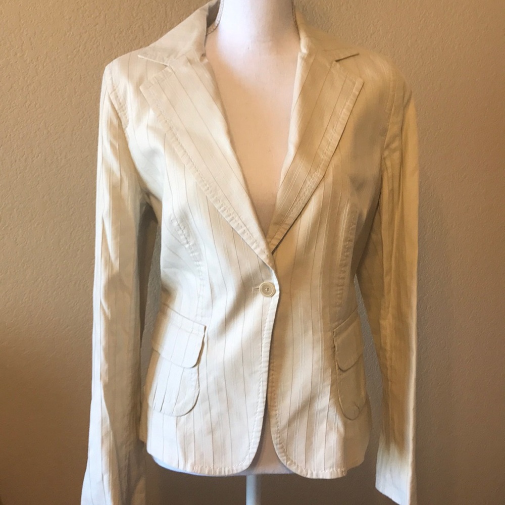Banana Republic tan striped jacket